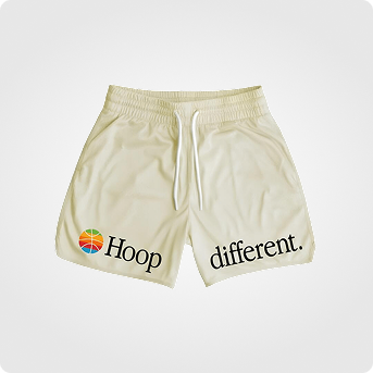 the hoop different™ classic mesh shorts – cream spectrum edition the hoop different™ classic mesh shorts – cream spectrum edition
